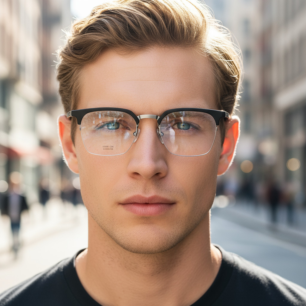 Stainless Steel Frame with ULTEM Inlay & Metal Temples Eyeglasses - Robust, Adaptive & Styli